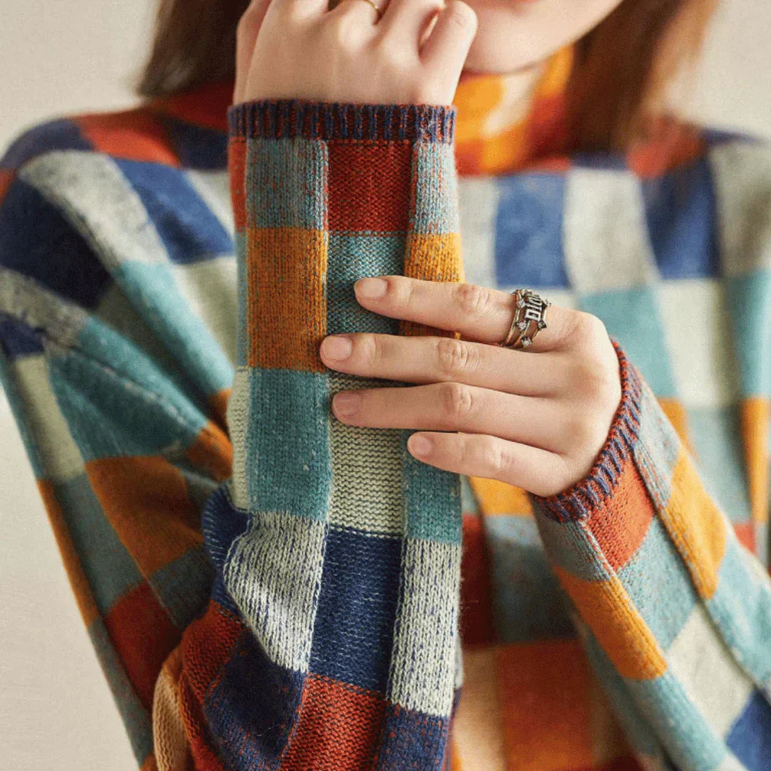 Maison Cashmere Patchwork Turtleneck