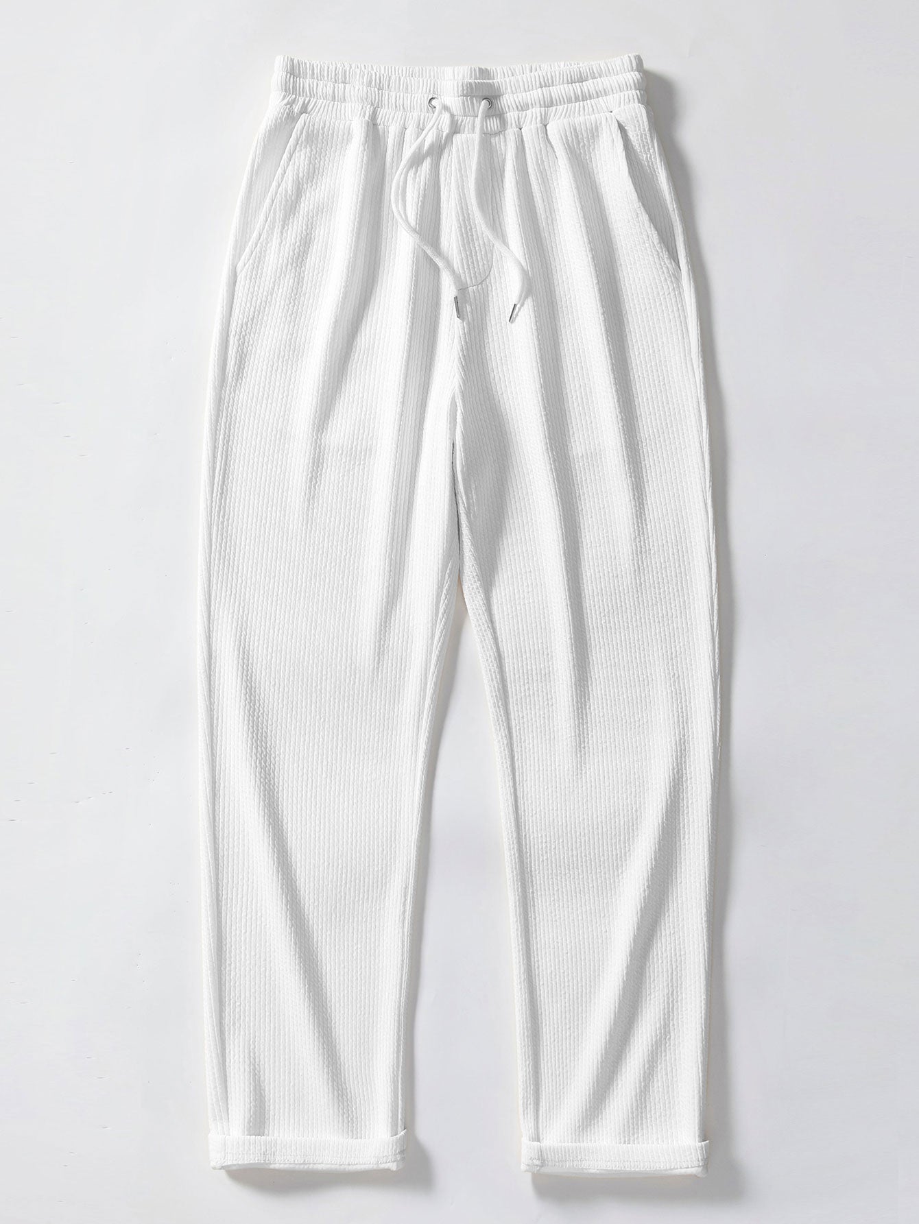 Long Sleeve Muscle Fit Ribbed Stand Collar Shirt & Straight Leg Ribbed Pants