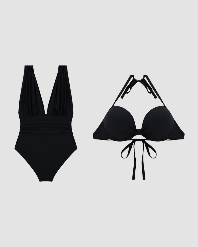 Lia V-Sculpt Luxe Halter Swimsuit