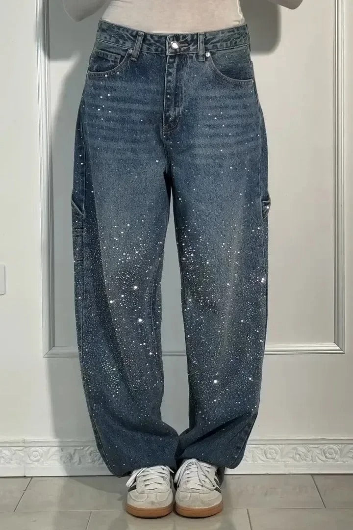 Violette™ Rhinestone Loose Fit Harem Jeans