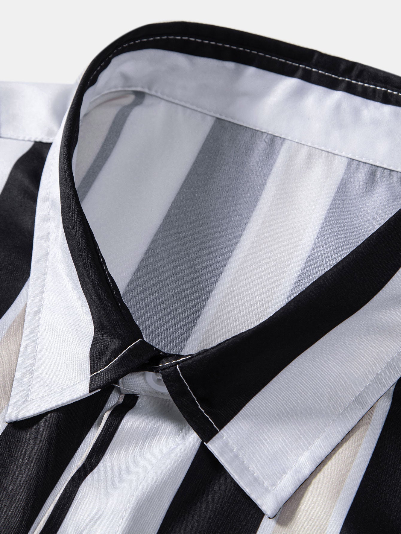 Stripe Print Button Up Shirt & Swim Short