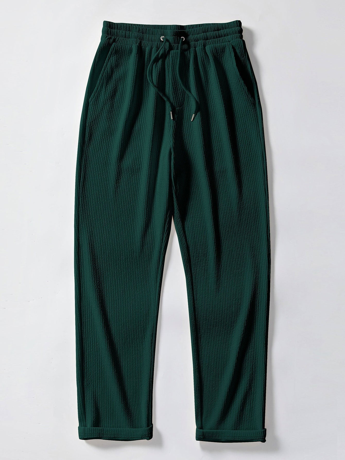 Long Sleeve Muscle Fit Ribbed Stand Collar Shirt & Straight Leg Ribbed Pants