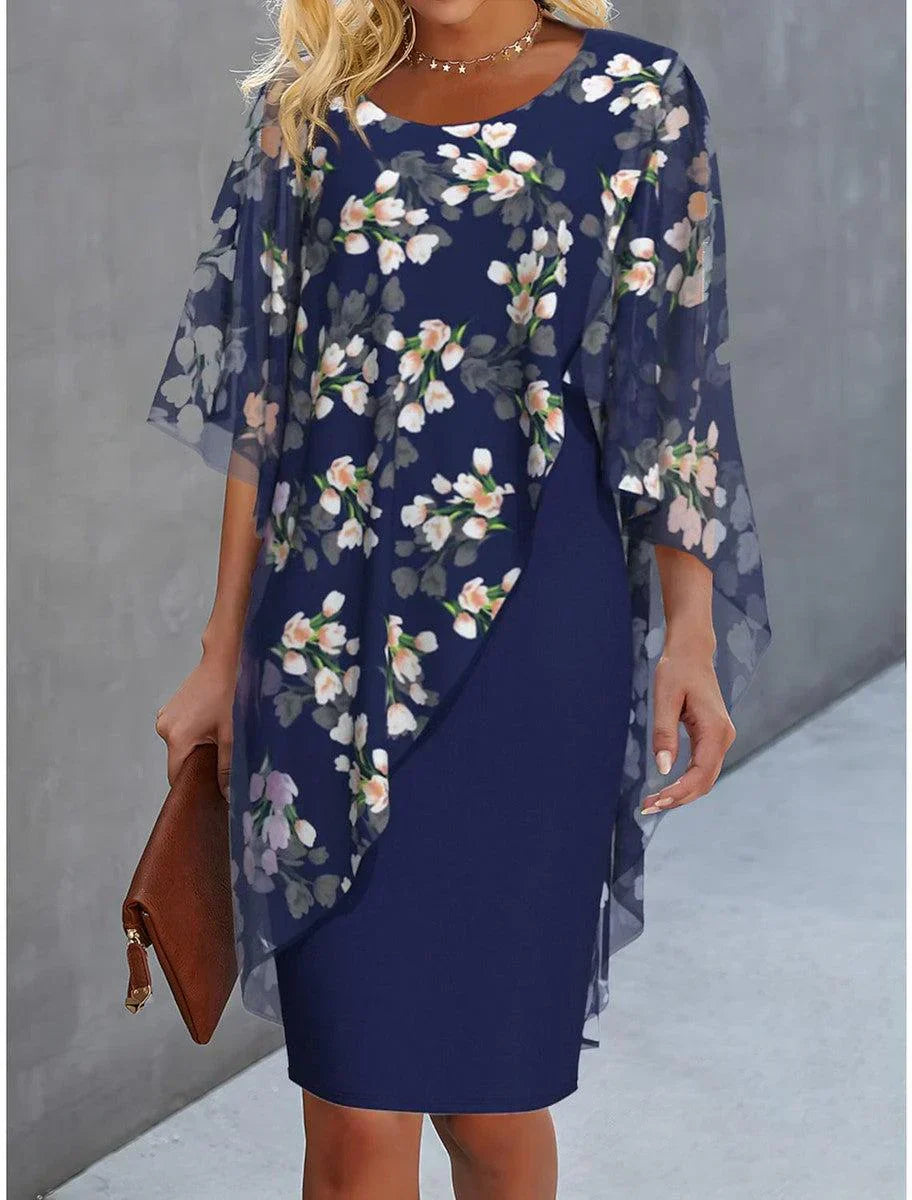 Eilidh | Floral Cape Dress