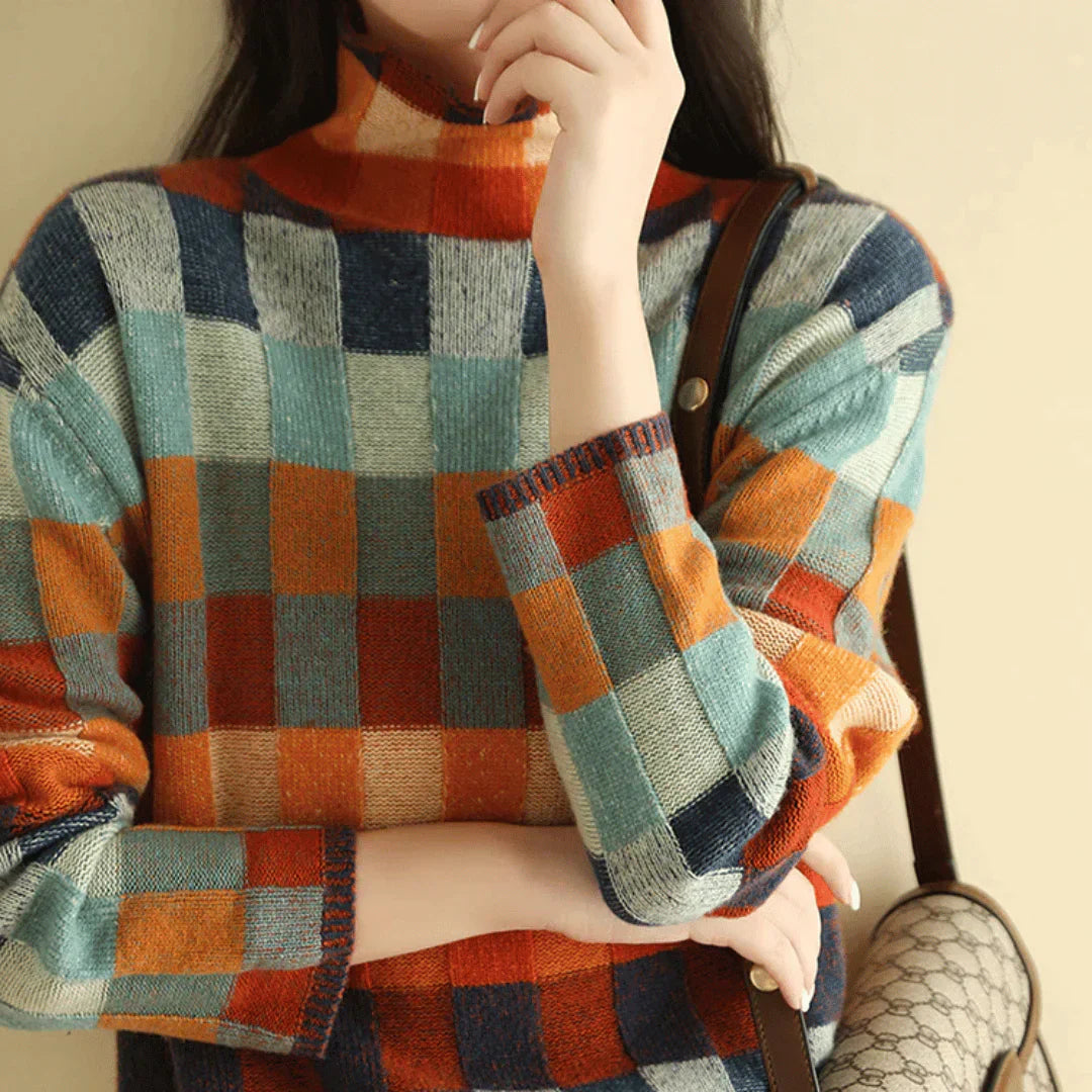 Maison Cashmere Patchwork Turtleneck
