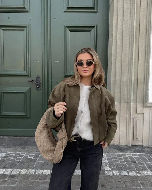 LUMIÈRE | SUEDE BOMBER JACKET
