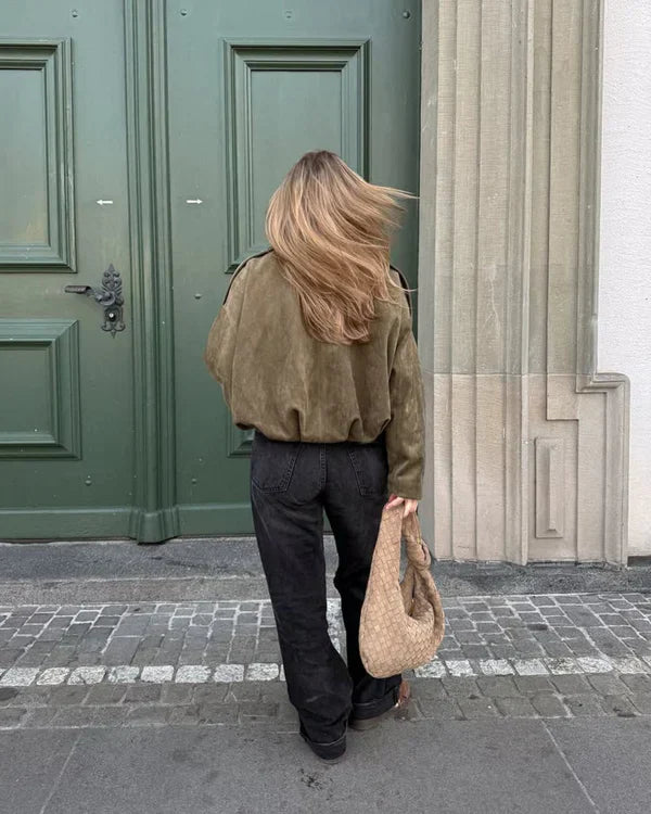 LUMIÈRE | SUEDE BOMBER JACKET