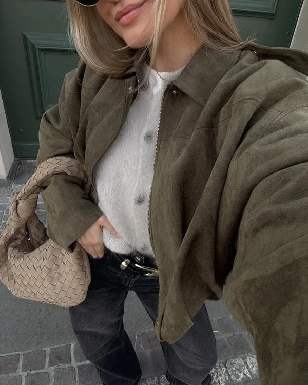 LUMIÈRE | SUEDE BOMBER JACKET