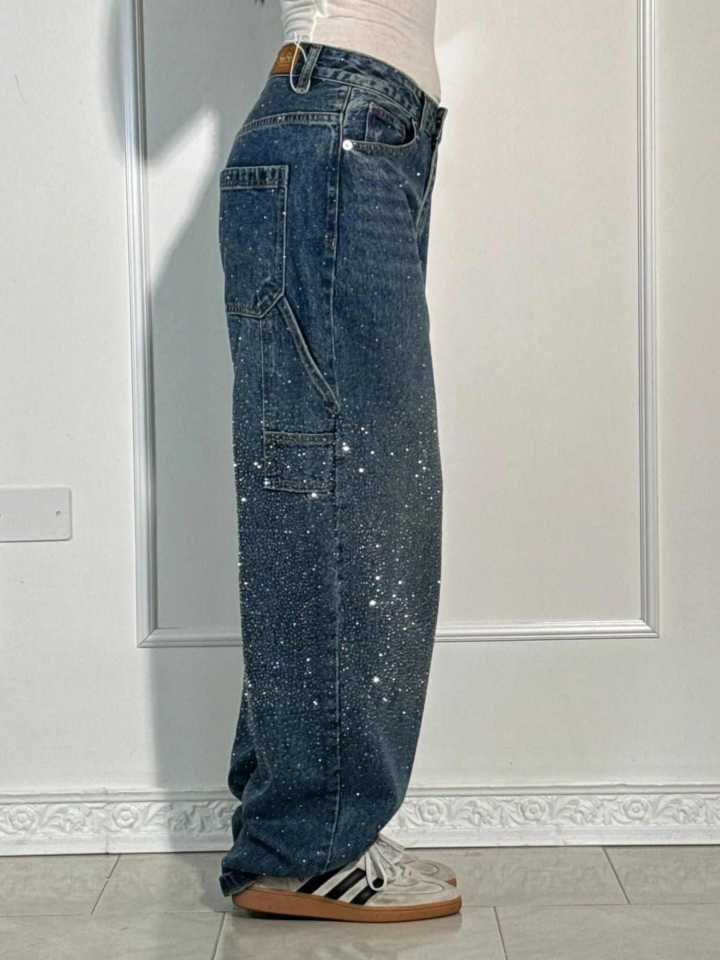 Violette™ Rhinestone Loose Fit Harem Jeans