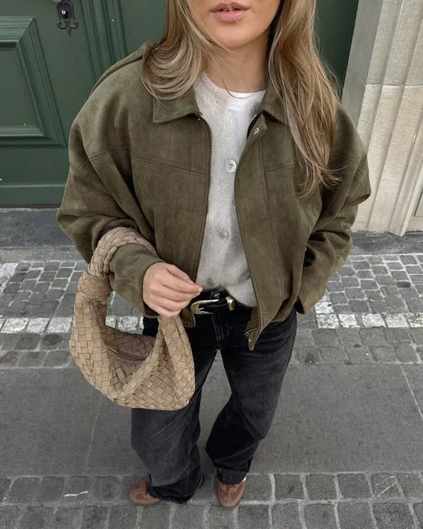 LUMIÈRE | SUEDE BOMBER JACKET