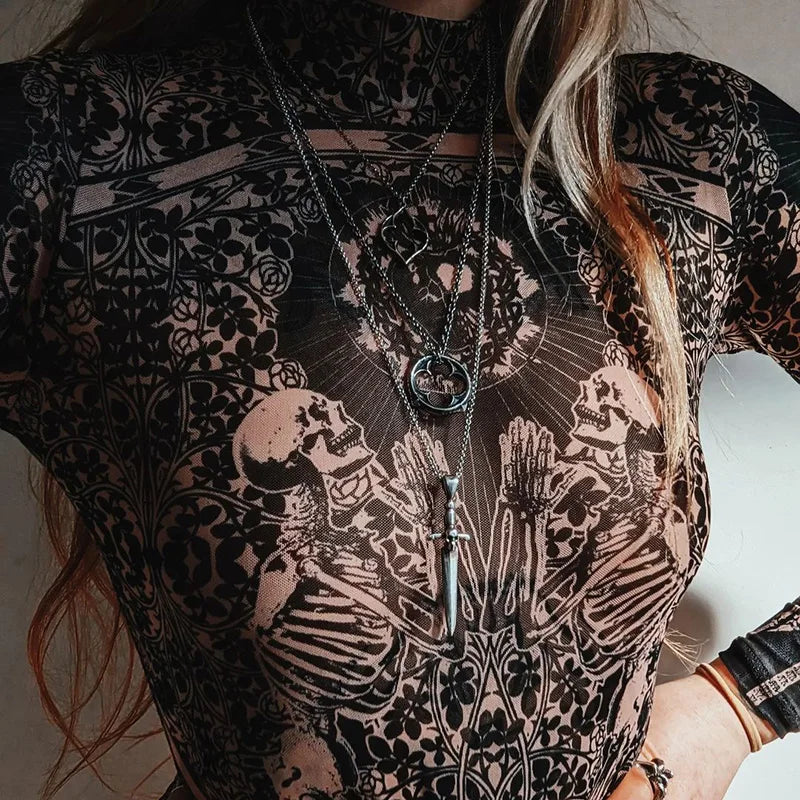 NOCTURNA™ Gothic Mesh Bodysuit