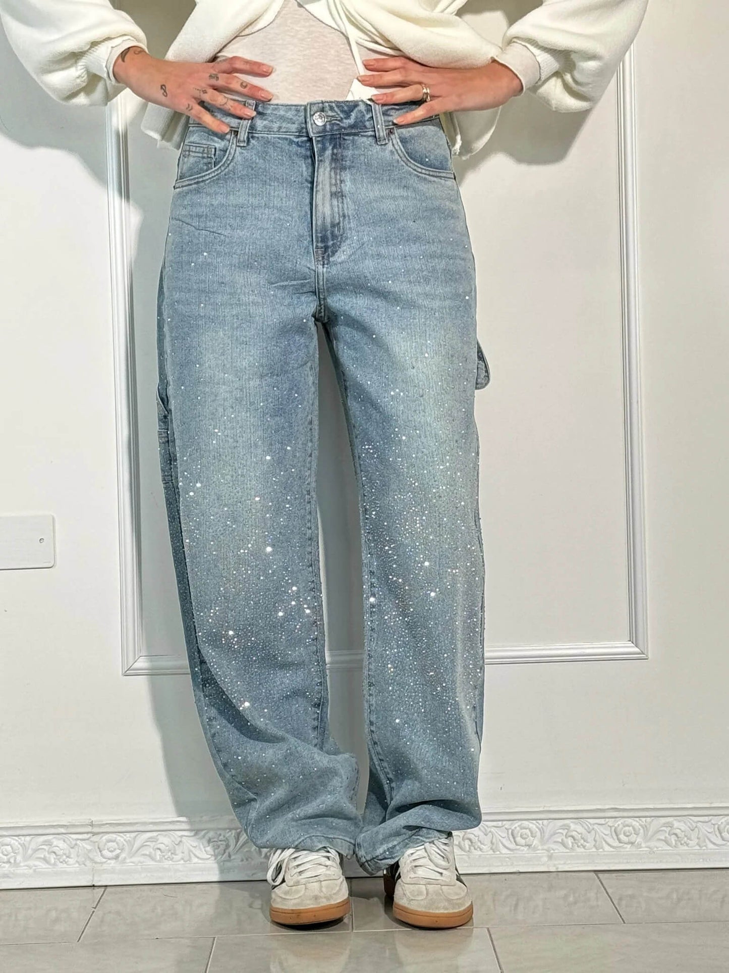 Violette™ Rhinestone Loose Fit Harem Jeans