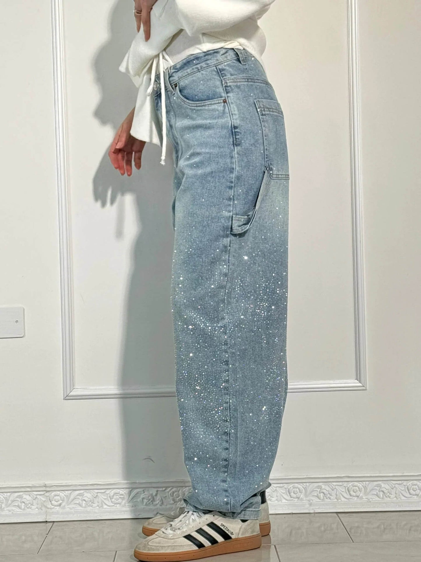 Violette™ Rhinestone Loose Fit Harem Jeans