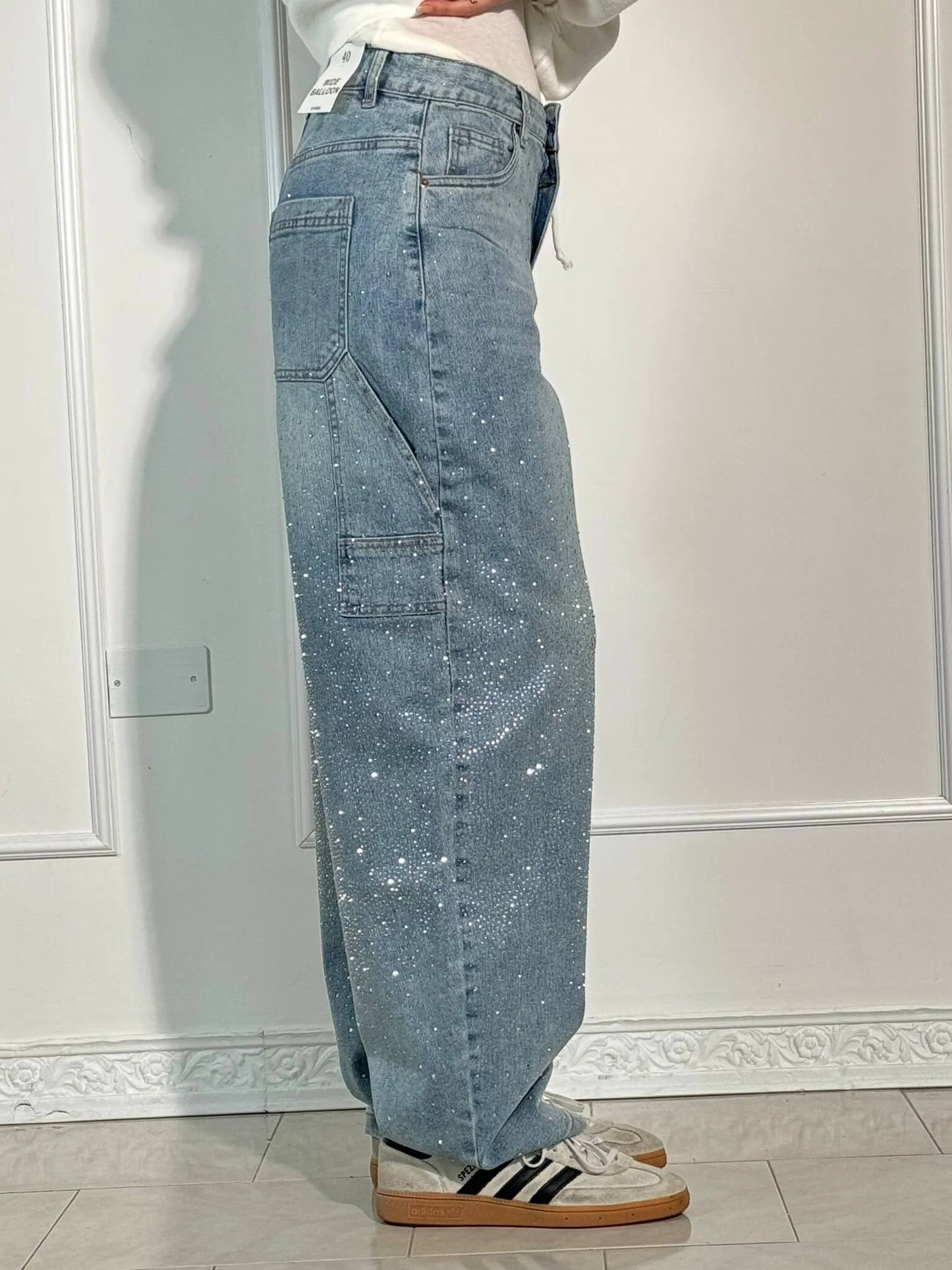 Violette™ Rhinestone Loose Fit Harem Jeans