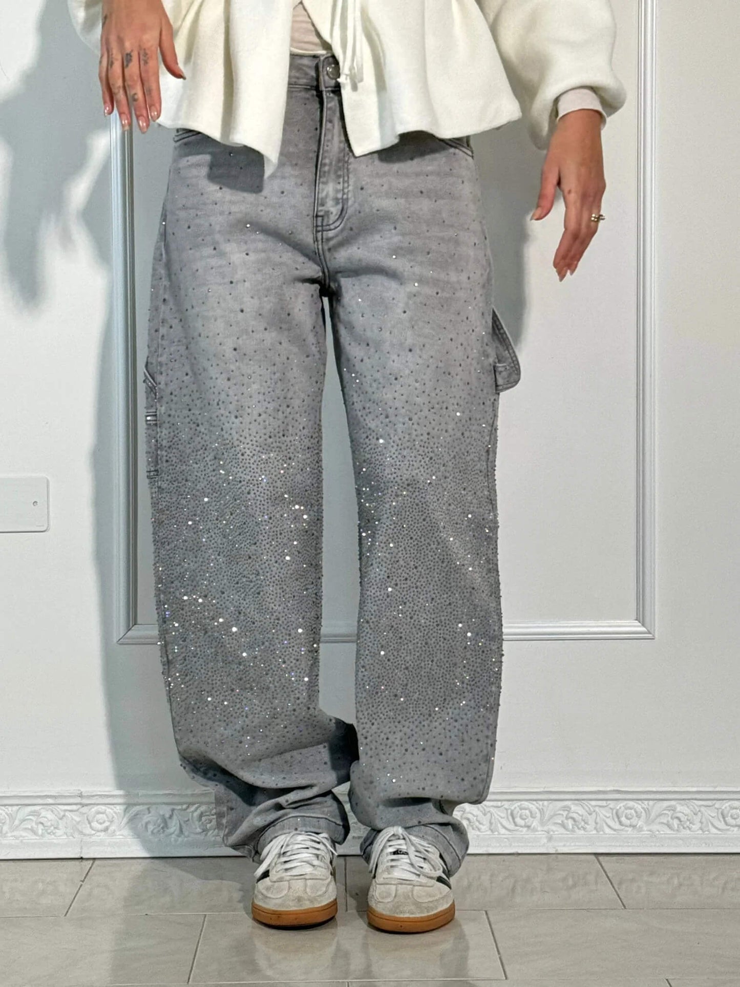 Violette™ Rhinestone Loose Fit Harem Jeans