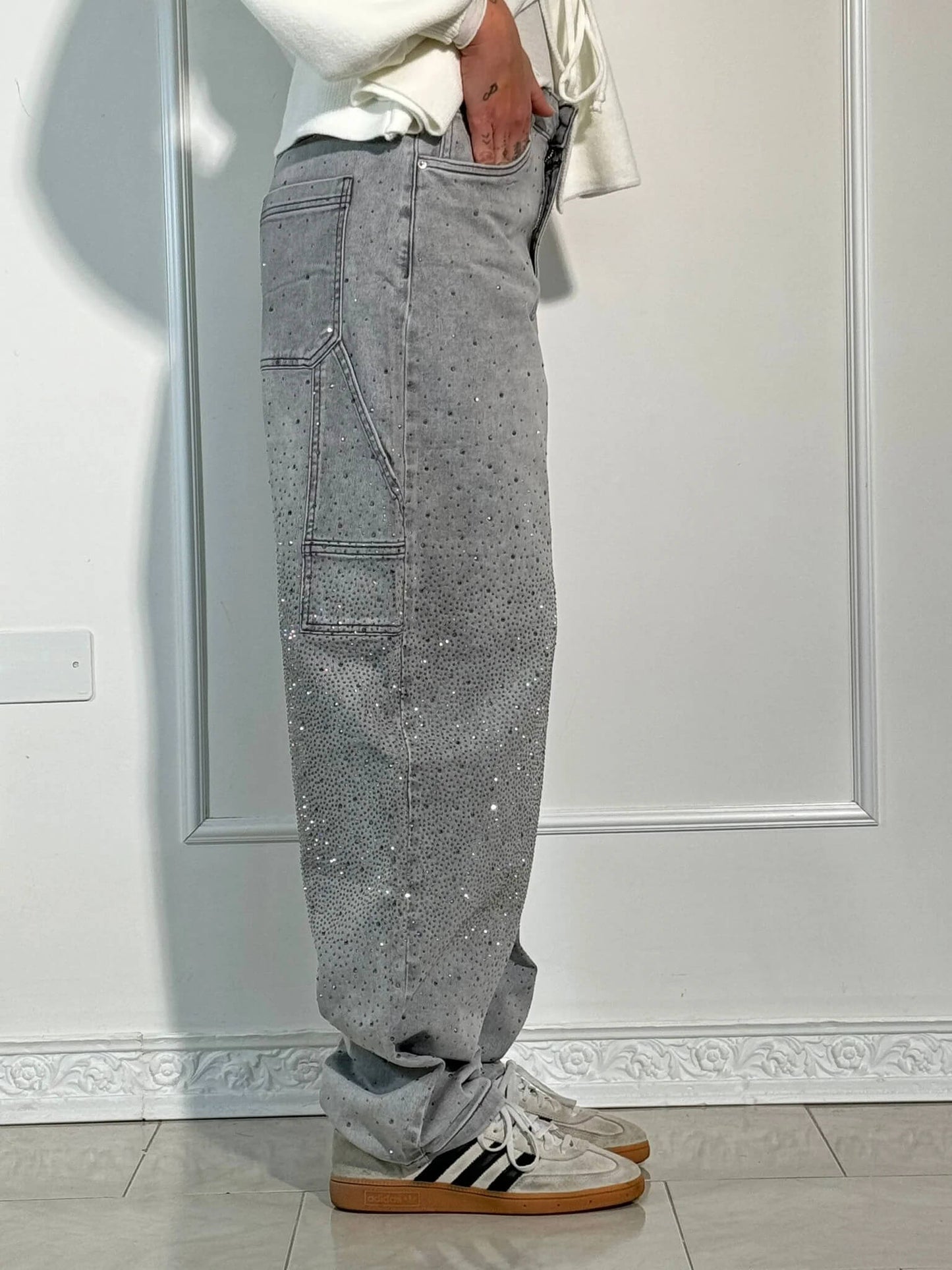 Violette™ Rhinestone Loose Fit Harem Jeans