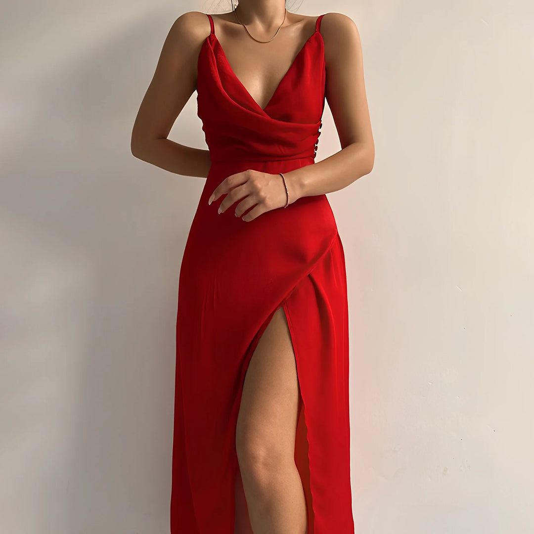 Cathleen – Elegant Dress with V-neckline