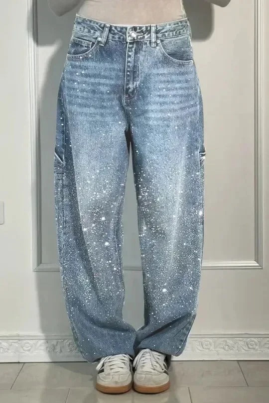 Violette™ Rhinestone Loose Fit Harem Jeans