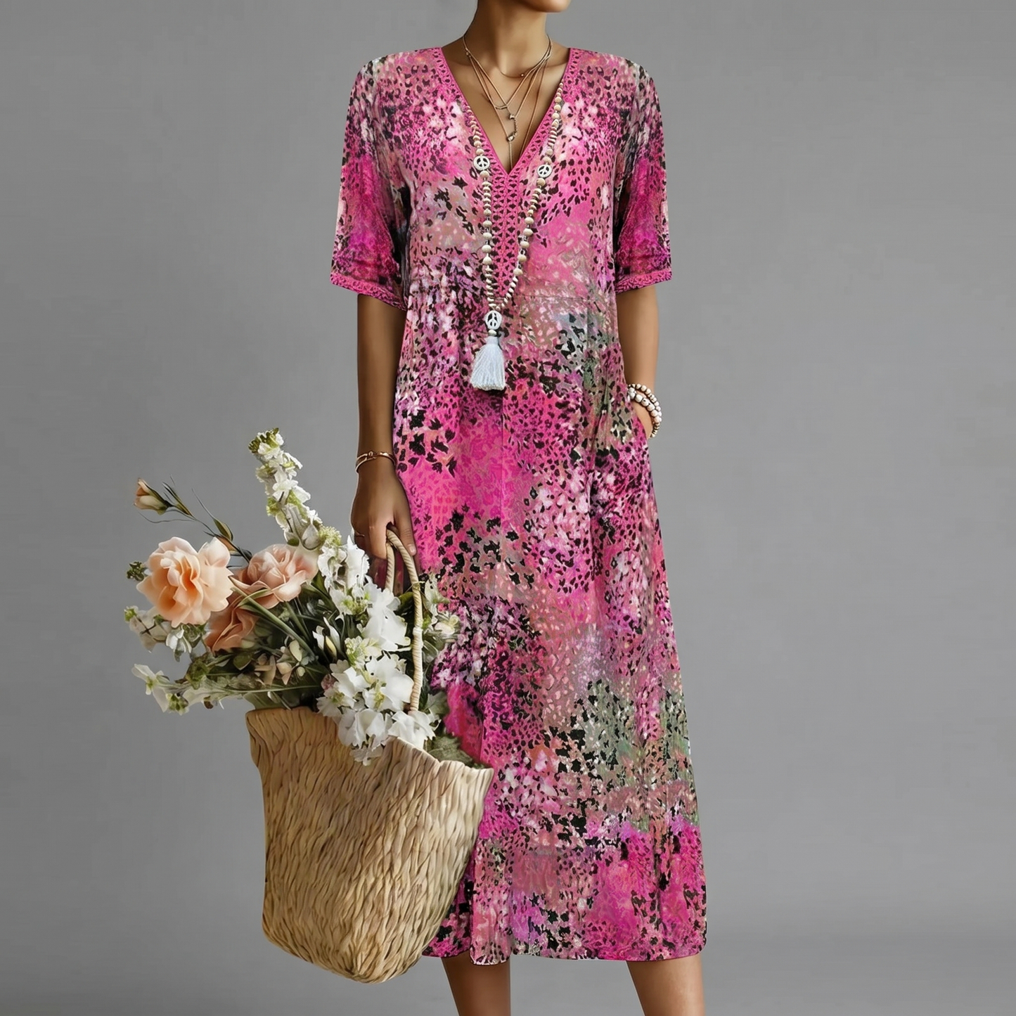 Zaria Vibrant Midi Dress