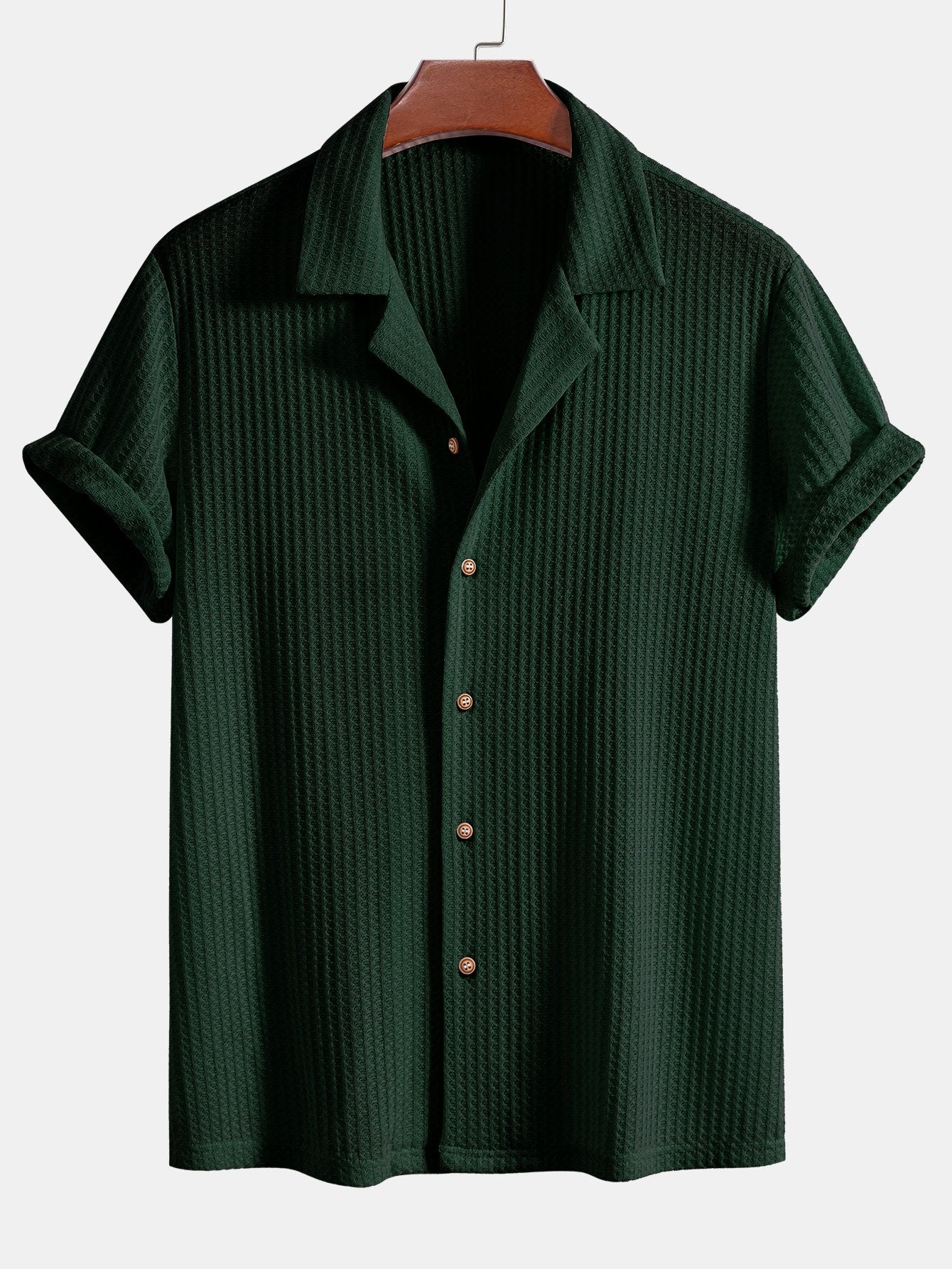 Riviera Knitted Waffle Cuban Shirt & Straight Leg Linen Pants Set