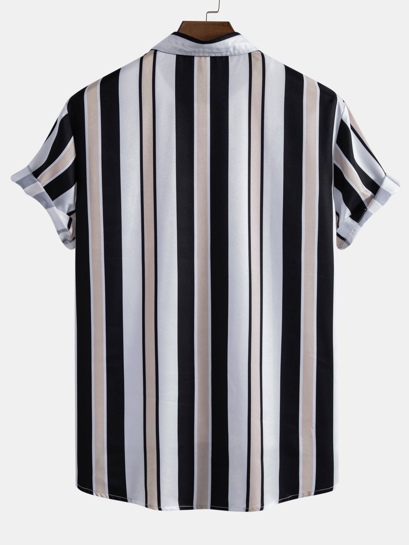 Stripe Print Button Up Shirt & Swim Short