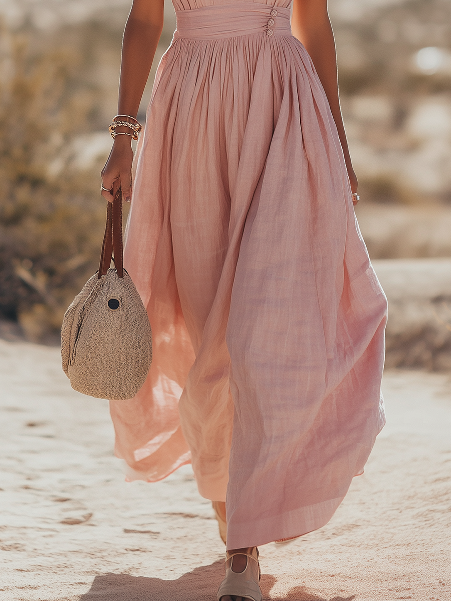 Elowen Bohemian Resort Linen Dress