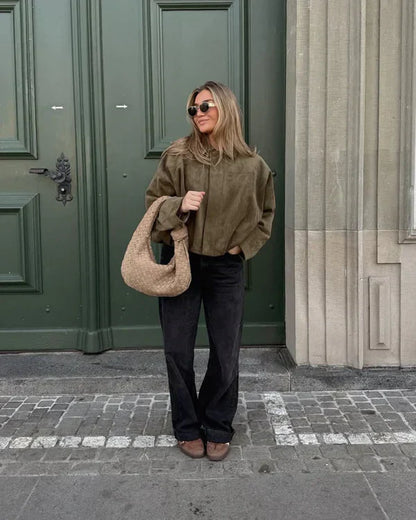 LUMIÈRE | SUEDE BOMBER JACKET