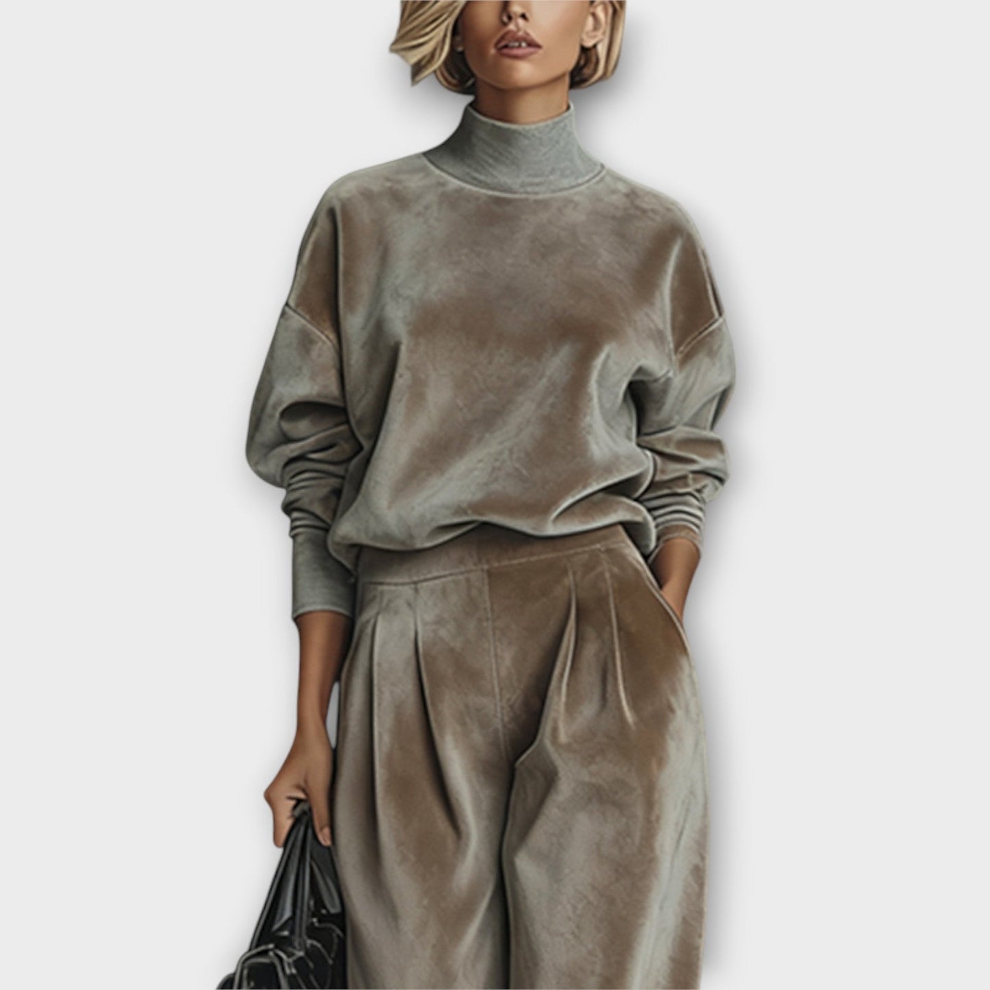 Aria Velvet Luxe Turtleneck Set
