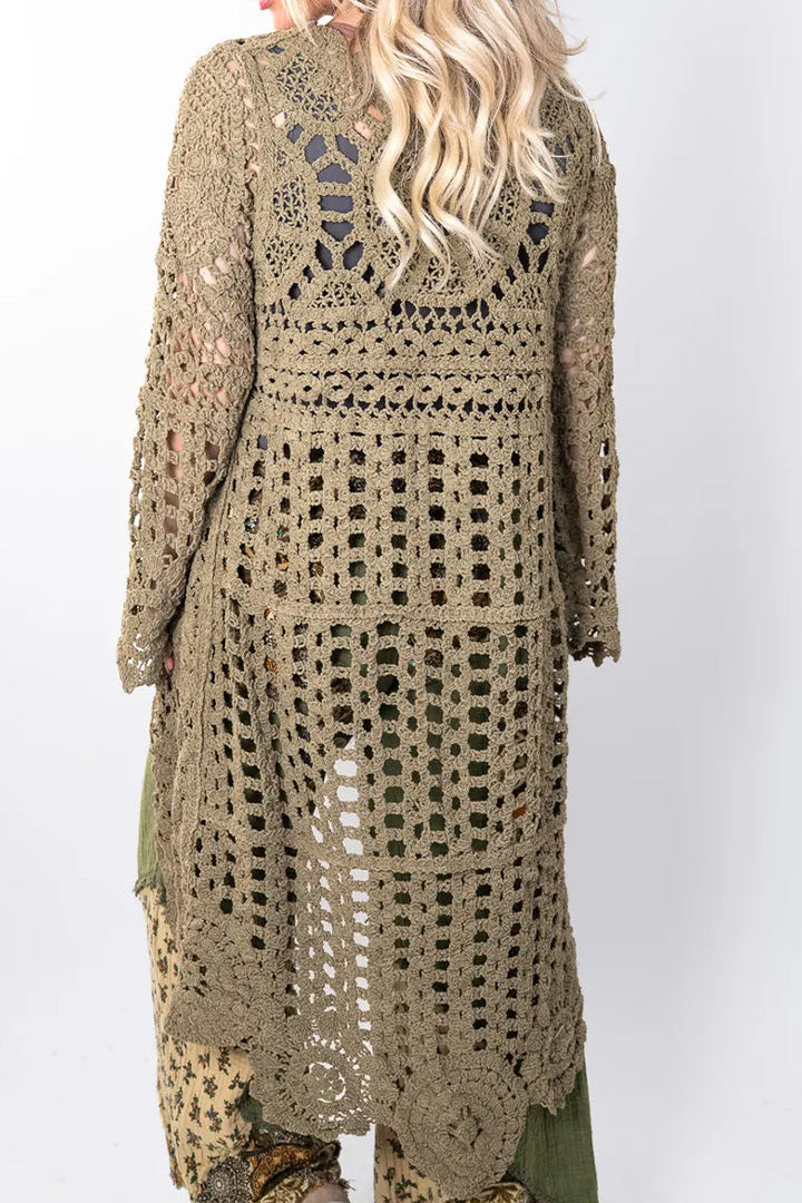 Elowira Boho Crochet Knit Pullover