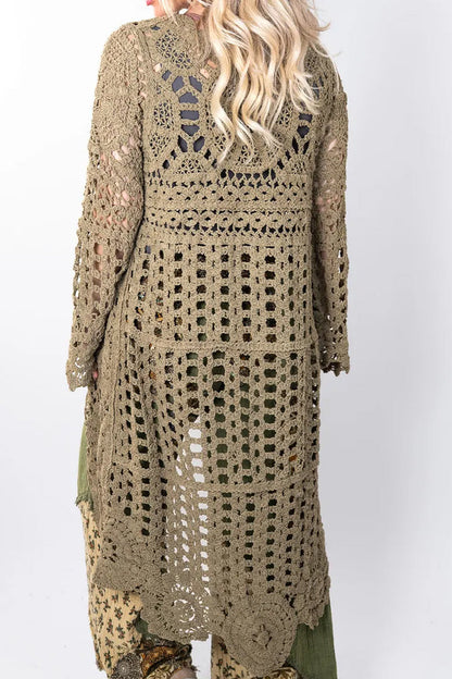 Elowira Boho Crochet Knit Pullover