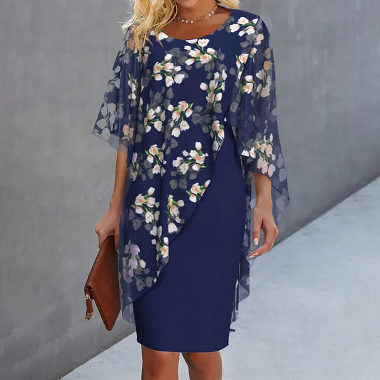 Eilidh | Floral Cape Dress