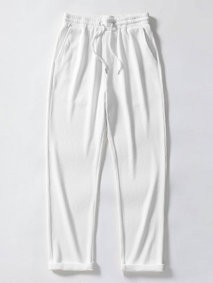 Long Sleeve Muscle Fit Ribbed Stand Collar Shirt & Straight Leg Ribbed Pants