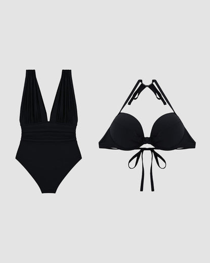 Lia V-Sculpt Luxe Halter Swimsuit