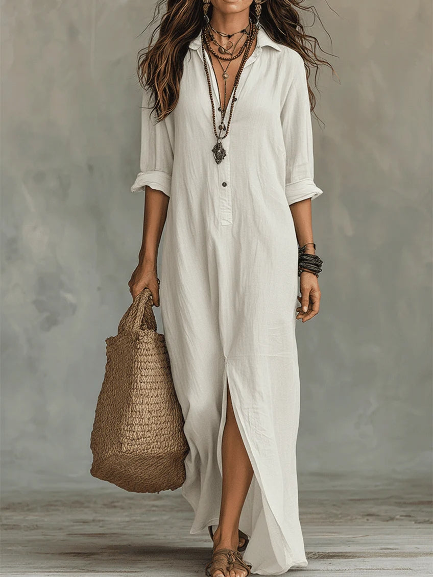 Elira Relaxed Button Maxi Dress