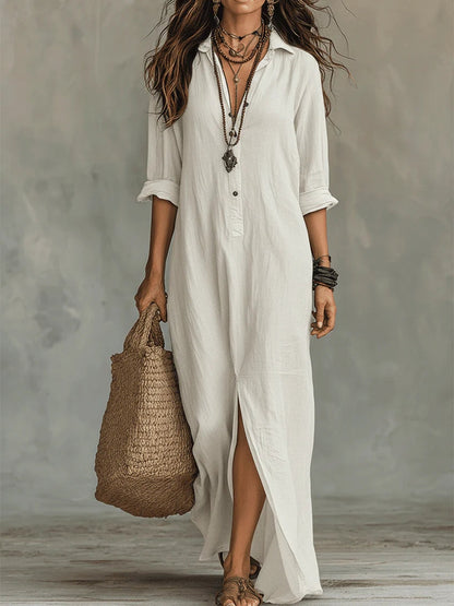 Elira Relaxed Button Maxi Dress