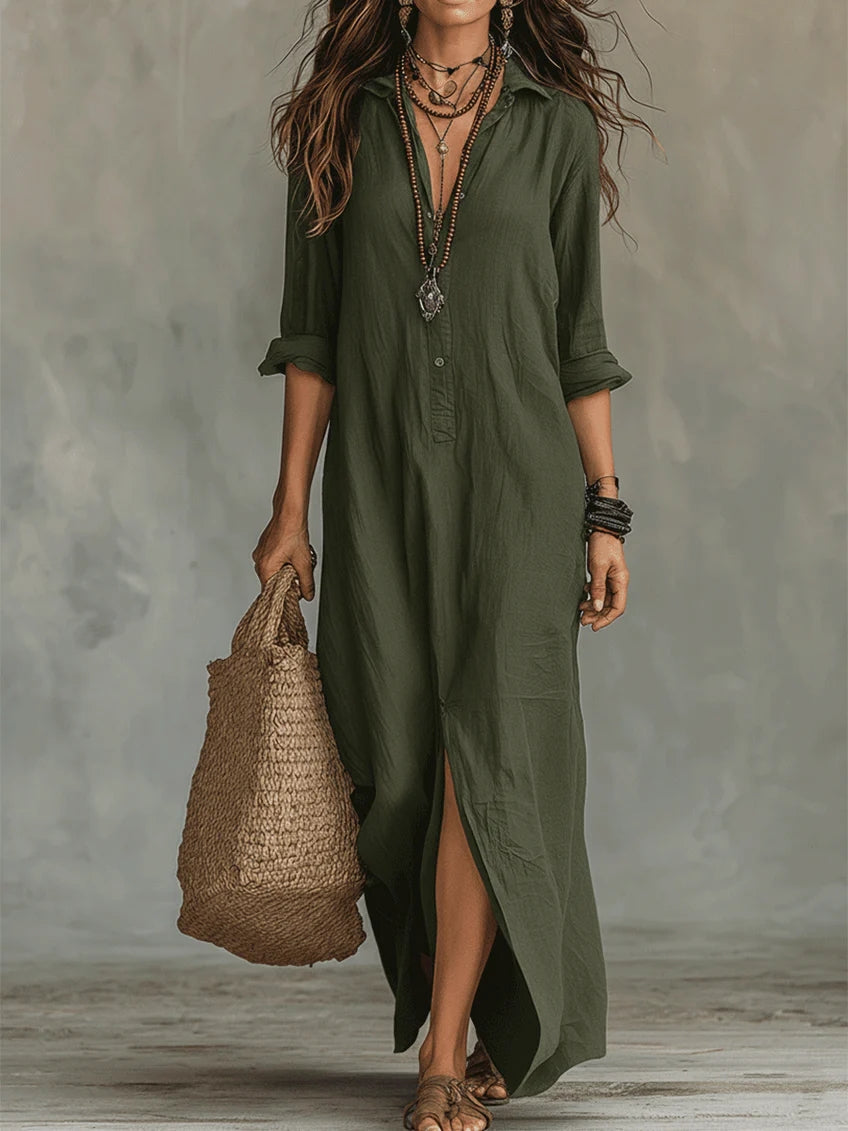Elira Relaxed Button Maxi Dress