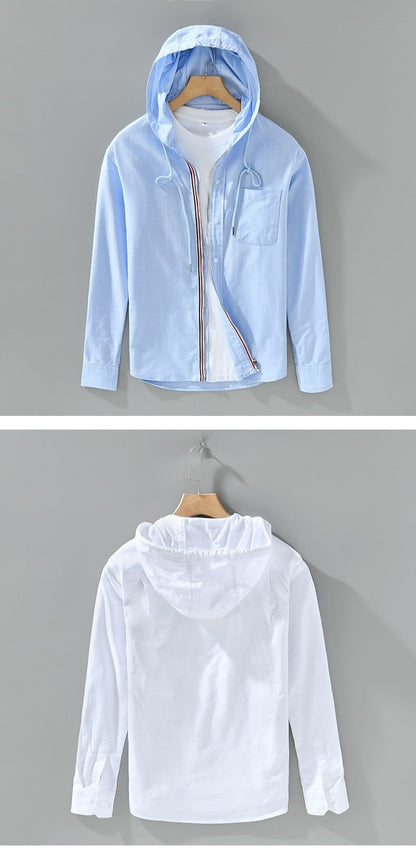HENRY LINEN HOODIE SHIRT