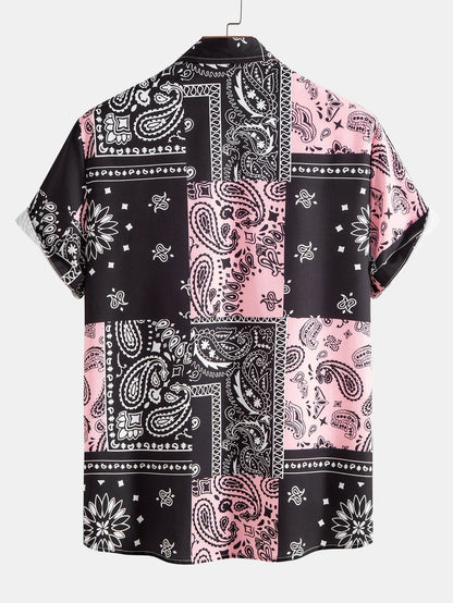 Paisley Print Button Up Shirt & Swim Shorts