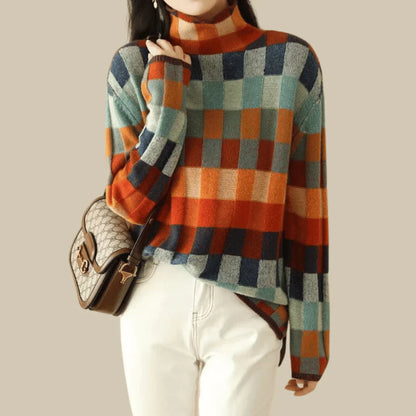Maison Cashmere Patchwork Turtleneck