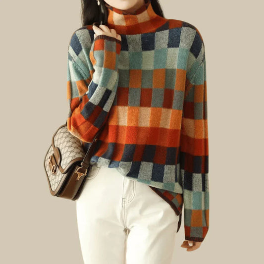 Maison Cashmere Patchwork Turtleneck