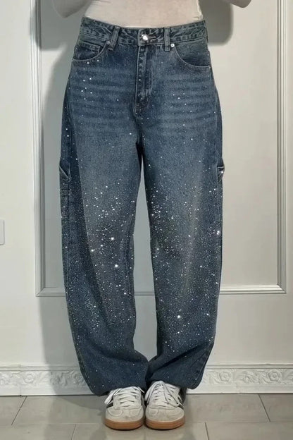 Violette™ Rhinestone Loose Fit Harem Jeans