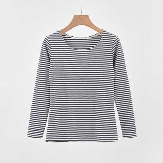EVANTHIA™ - Casual Striped Slim-Fit Long Sleeve Top