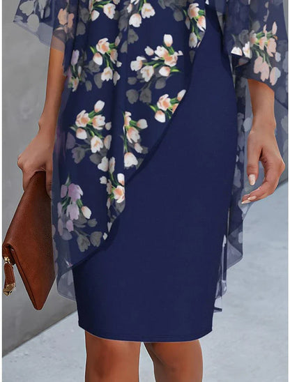 Eilidh | Floral Cape Dress