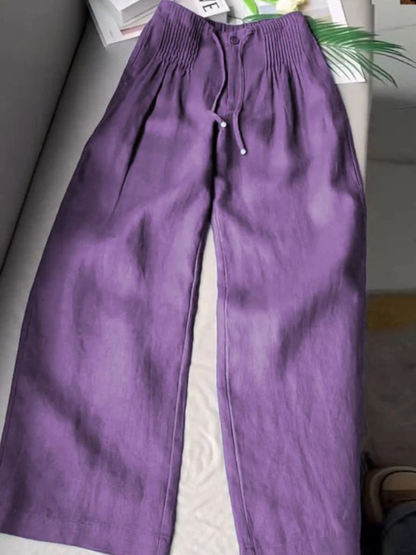 Soraya Linen Blend Wide-Leg Pants