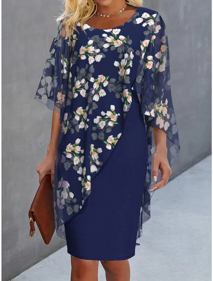 Eilidh | Floral Cape Dress