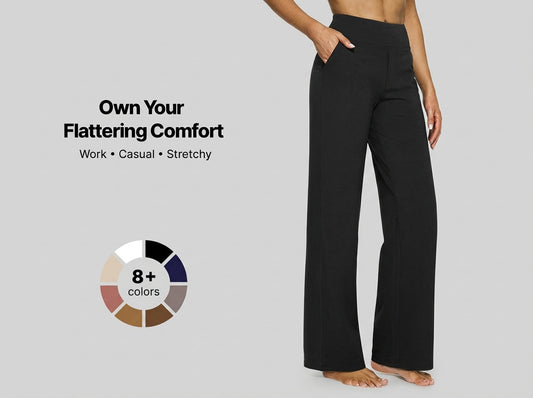 WHITNEY™ - Comfortable High-Waist Wide Leg Pants for Yoga and Outdoor Fun