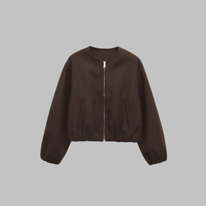 OVALIE™ - Chic Long Sleeve Zipper Crop Top Jacket