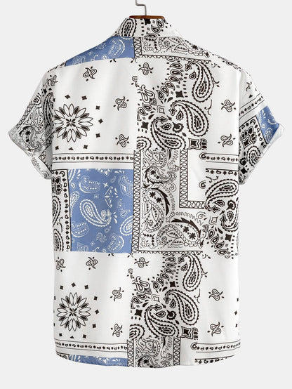 Paisley Print Button Up Shirt & Swim Shorts