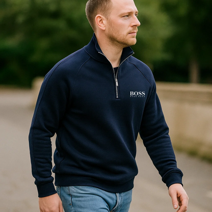 BSS Cotton Half Zip Jumper