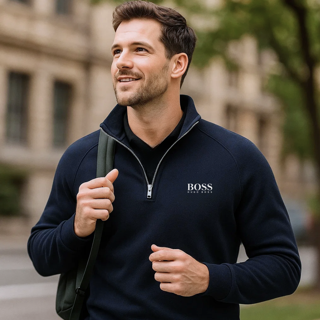 BSS Cotton Half Zip Jumper
