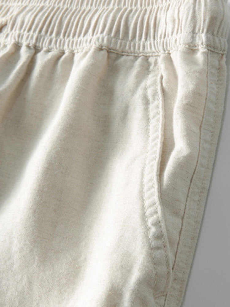 Riviera Knitted Waffle Cuban Shirt & Straight Leg Linen Pants Set
